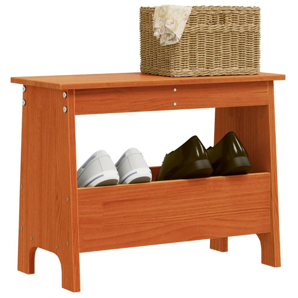 Entrébænk Massivt Fyrretræ - Brun / 60 x 28 x 45 cm