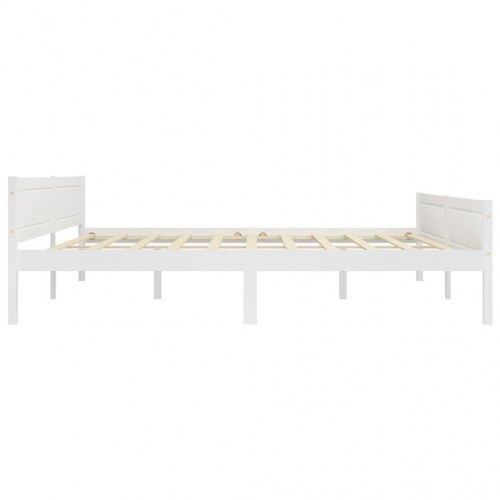 Sengeramme i massivt fyrretræ 200x200 cm - hvid