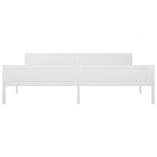Sengeramme i massivt fyrretræ 200x200 cm - hvid