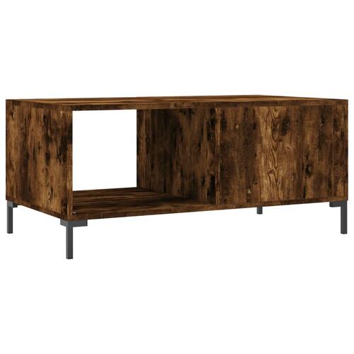 Sofabord 90x50x40 cm konstrueret træ røget egetræsfarve
