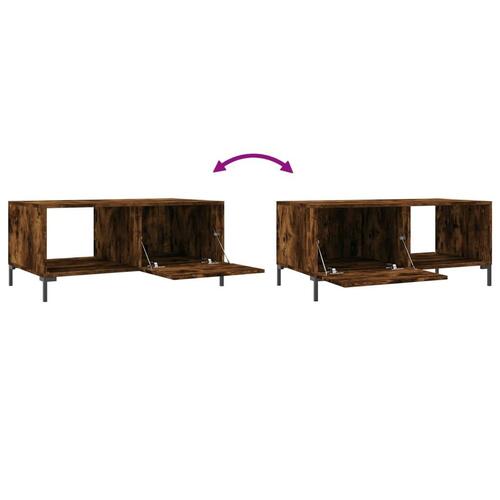 Sofabord 90x50x40 cm konstrueret træ røget egetræsfarve