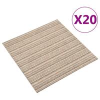 Tæppefliser 20 stk. 5 m² 50x50 cm stribet beige