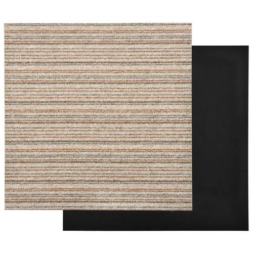 Tæppefliser 20 stk. 5 m² 50x50 cm stribet beige