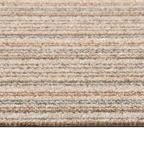 Tæppefliser 20 stk. 5 m² 50x50 cm stribet beige