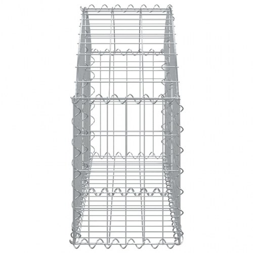 Buet gabionkurv 100×30×40/60 cm - galvaniseret jern