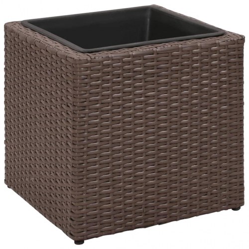 Plantekrukker 3 stk. polyrattan brun