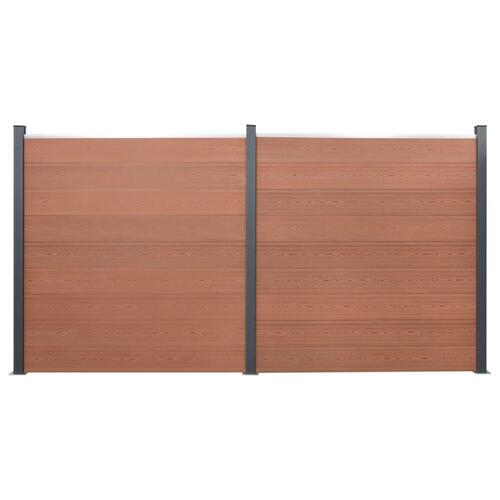 Hegnspanelsæt 353x186 cm WPC brun