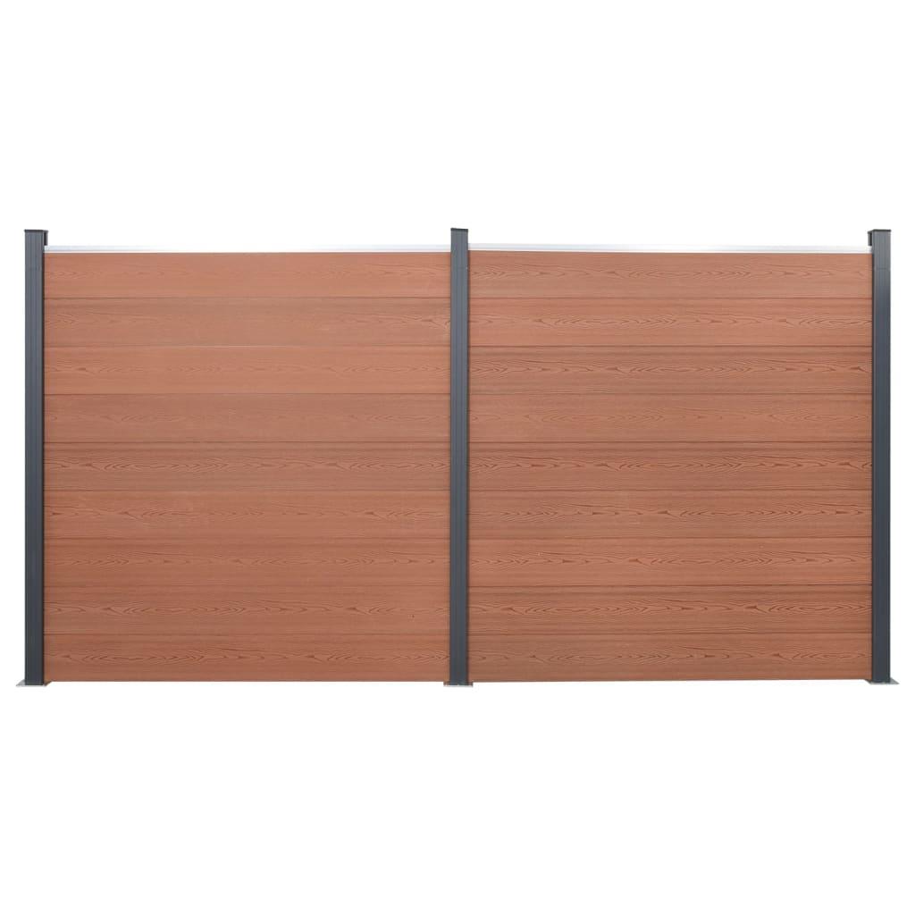 Hegnspanelsæt 353x186 cm WPC brun