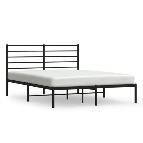 Sengeramme med sengegavl 120x190 cm metal sort