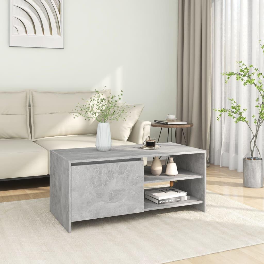 Sofabord 102x50x45 cm konstrueret træ betongrå