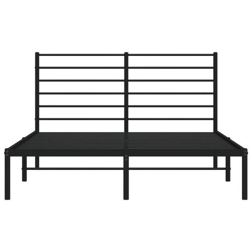 Sengeramme med sengegavl 120x190 cm metal sort