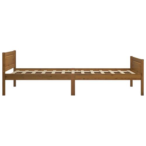 Sengestel 100x200 cm massivt fyrretræ gyldenbrun