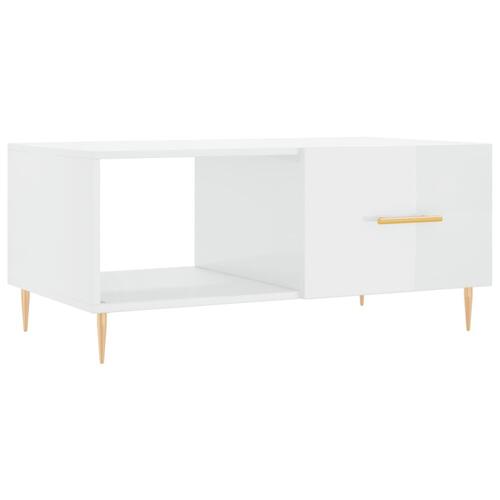 Sofabord 90x50x40 cm konstrueret træ hvid højglans