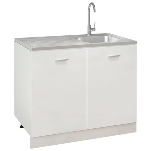Køkkenvask med afløbssæt 1000x600x155 mm rustfrit stål sølv
