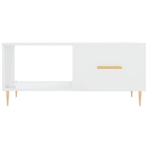 Sofabord 90x50x40 cm konstrueret træ hvid højglans