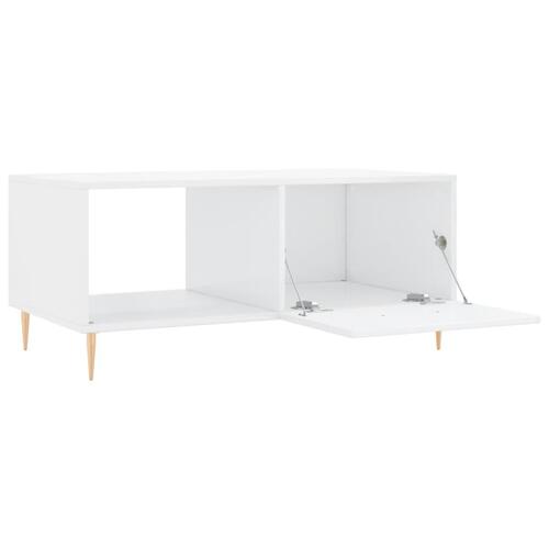 Sofabord 90x50x40 cm konstrueret træ hvid højglans