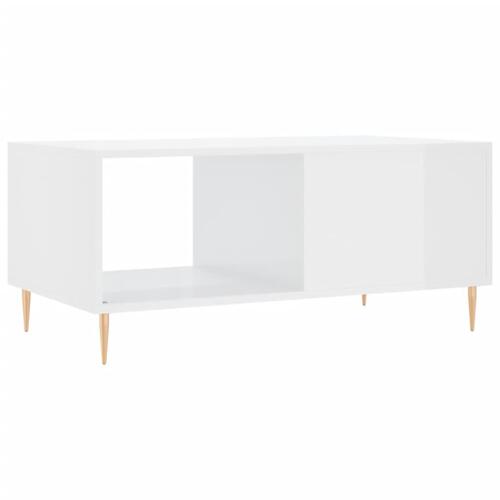 Sofabord 90x50x40 cm konstrueret træ hvid højglans