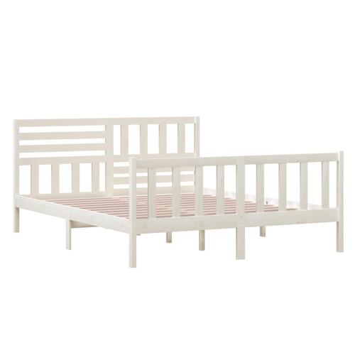 Sengeramme 160x200 cm massivt træ hvid
