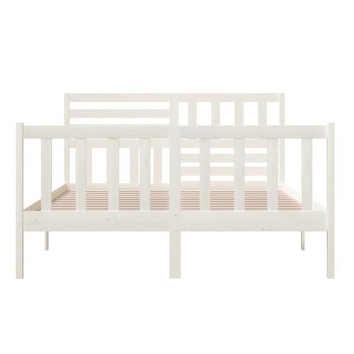 Sengeramme 160x200 cm massivt træ hvid