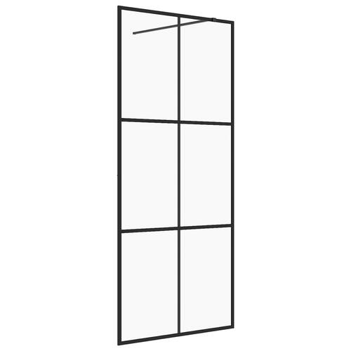 Brusevæg 115x195 cm klart sikkerhedsglas sort
