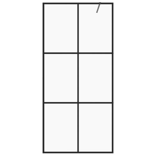 Brusevæg 115x195 cm klart sikkerhedsglas sort