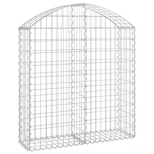 Buet gabionkurv 100×30×100/120 cm - galvaniseret jern