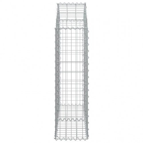 Buet gabionkurv 100×30×100/120 cm - galvaniseret jern