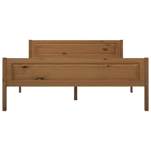 Sengestel 120x200 cm massivt fyrretræ gyldenbrun