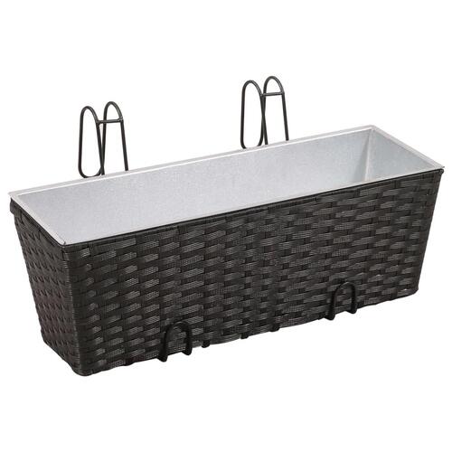Plantekasse til altan 2 stk. 50 cm sort