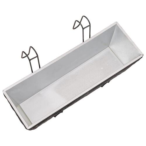 Plantekasse til altan 2 stk. 50 cm sort