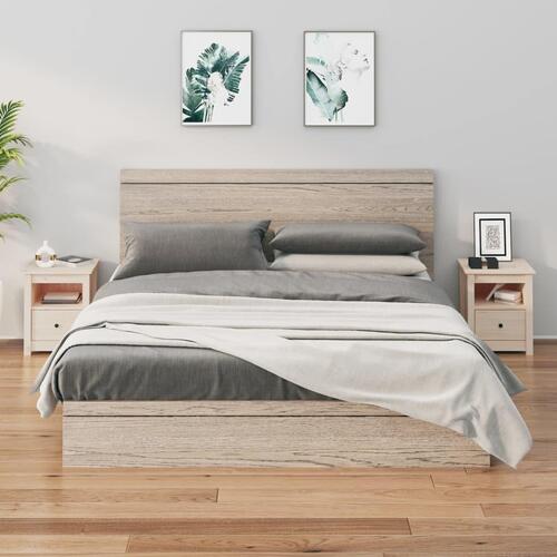 Sengeborde 2 stk. 40x35x49 cm massivt fyrretræ