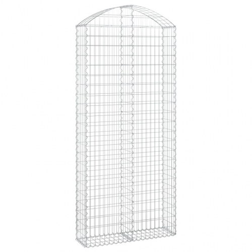 Buet gabionkurv 100 × 30 × 220/240 cm - galvaniseret jern