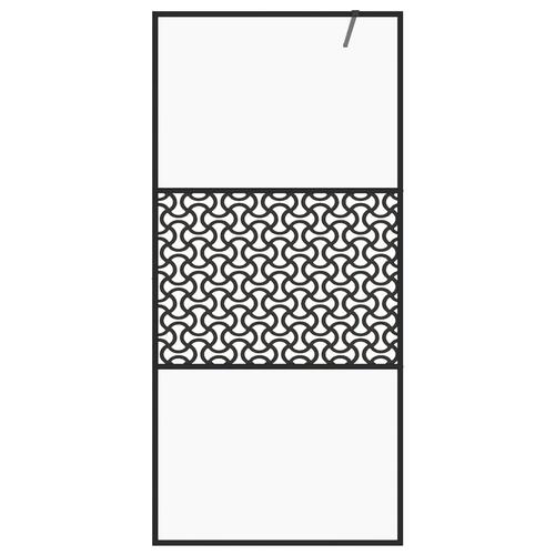 Brusevæg 90x195 cm klart sikkerhedsglas sort