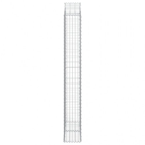 Buet gabionkurv 100 × 30 × 220/240 cm - galvaniseret jern