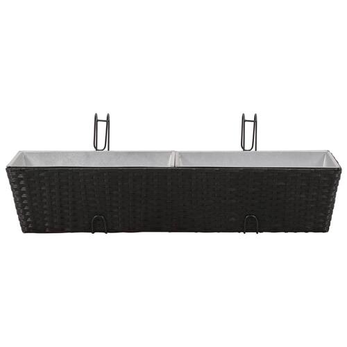 Plantekasse til altan 2 stk. 80 cm sort