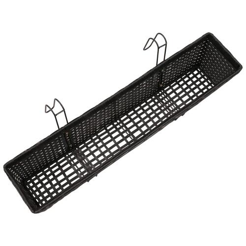 Plantekasse til altan 2 stk. 80 cm sort