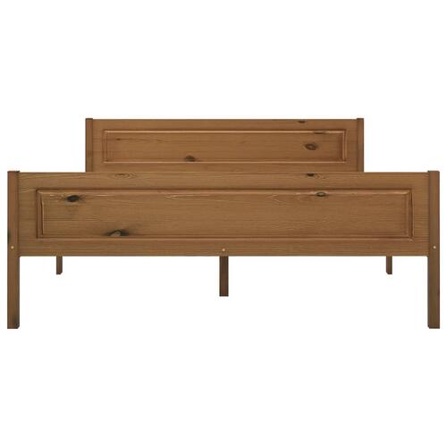 Sengestel 160x200 cm massivt fyrretræ gyldenbrun