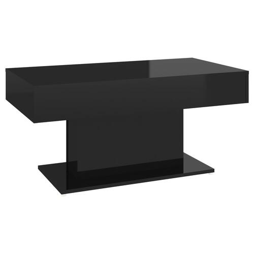 Sofabord 96x50x45 cm konstrueret træ sort højglans