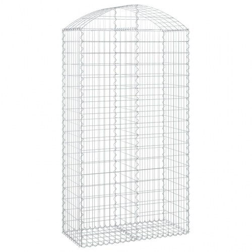 Buet gabionkurv 100 × 50 × 180/200 cm - galvaniseret jern
