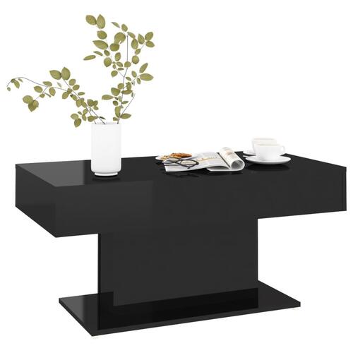 Sofabord 96x50x45 cm konstrueret træ sort højglans