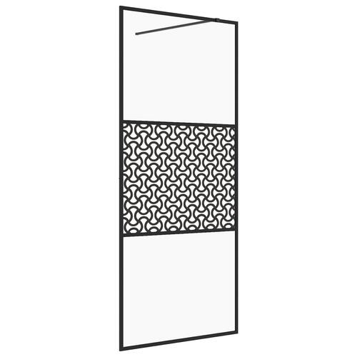 Brusevæg 100x195 cm klart sikkerhedsglas sort