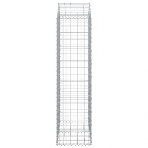 Buet gabionkurv 100 × 50 × 180/200 cm - galvaniseret jern