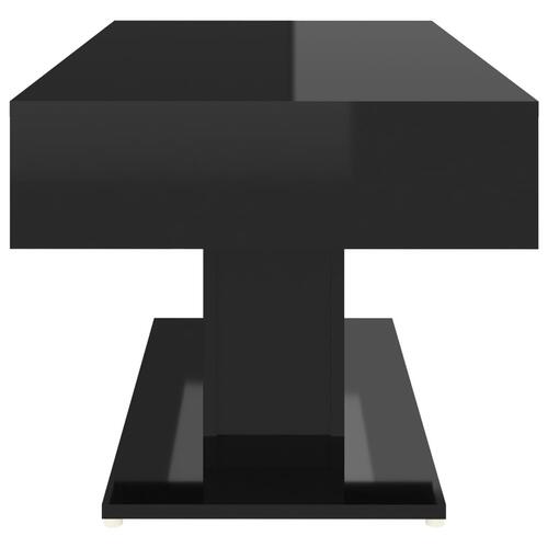 Sofabord 96x50x45 cm konstrueret træ sort højglans