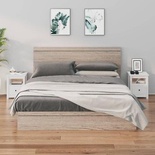 Sengeborde 2 stk. 40x35x49 cm massivt fyrretræ hvid