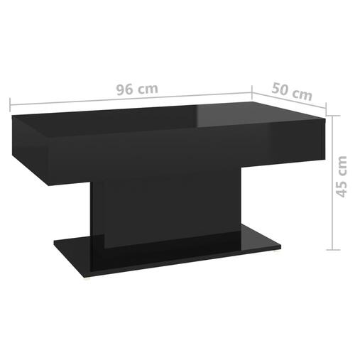 Sofabord 96x50x45 cm konstrueret træ sort højglans
