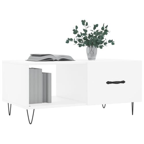 Sofabord 90x50x40 cm konstrueret træ hvid