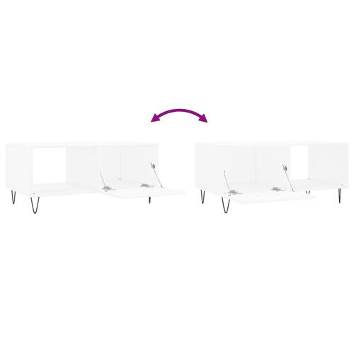 Sofabord 90x50x40 cm konstrueret træ hvid