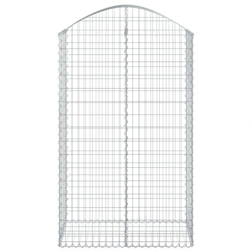 Buet gabionkurv 100×50×160/180 cm - galvaniseret jern