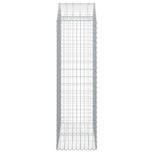 Buet gabionkurv 100×50×160/180 cm - galvaniseret jern