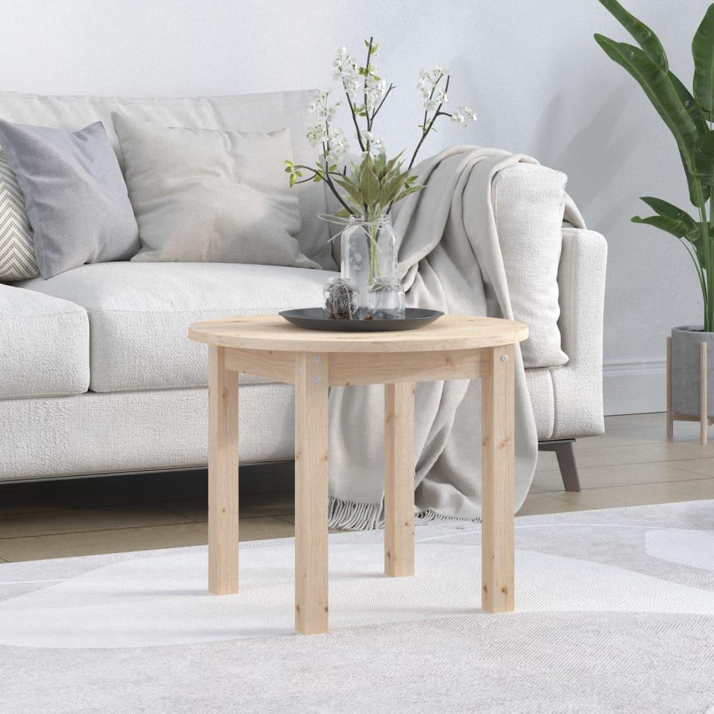 Sofabord Ø 55x45 cm massivt fyrretræ